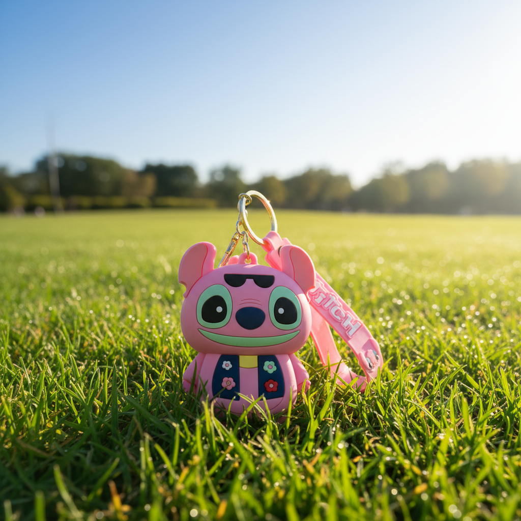 Stitch Pink Character Silicone Coin Pouch