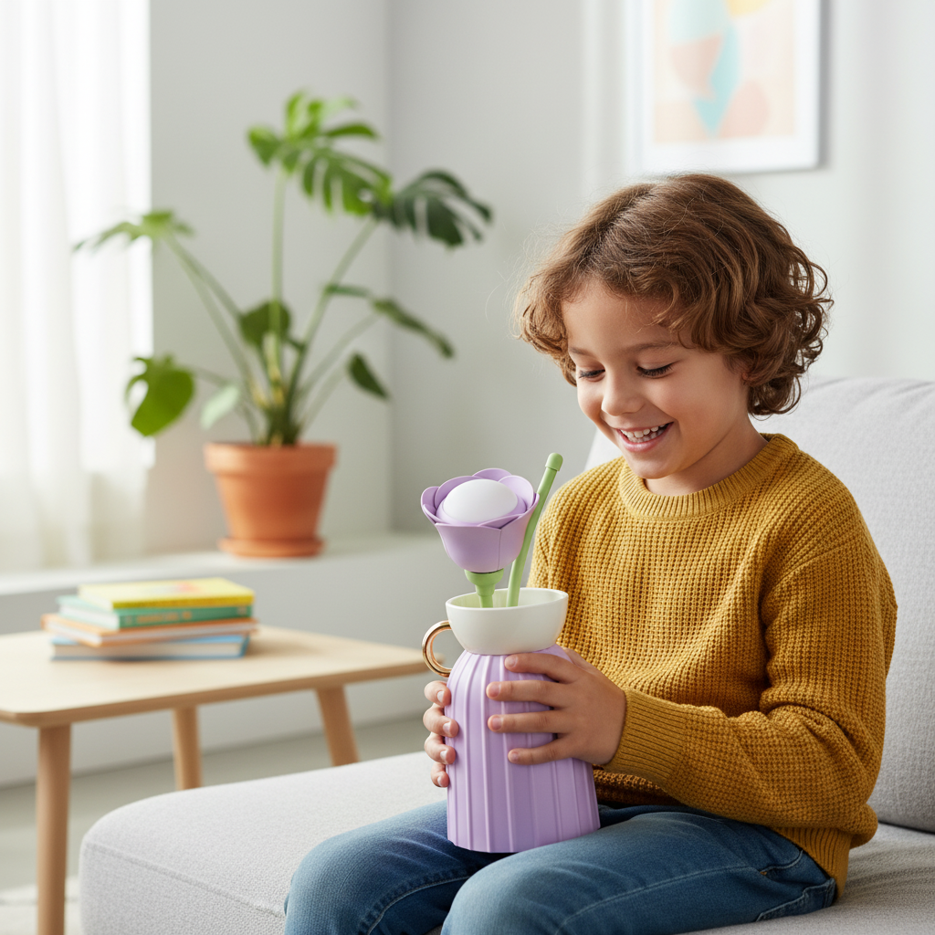 Aqua Flower Vase LED Lamp