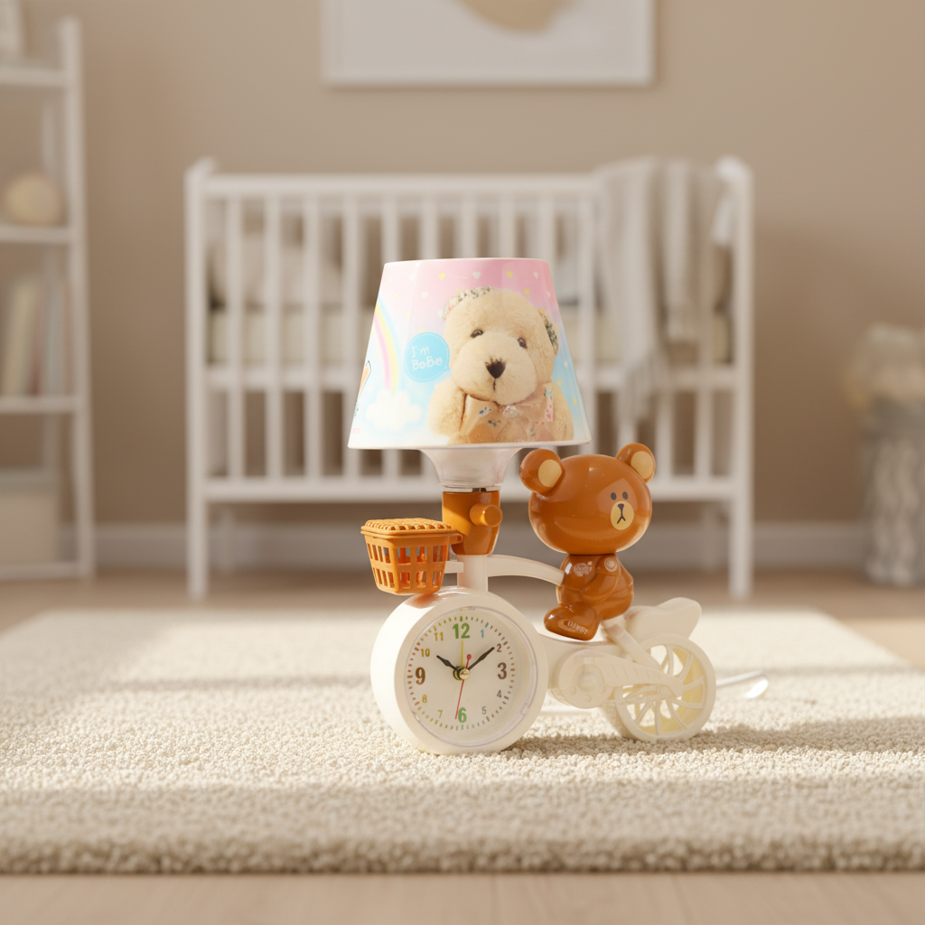 Bear Bicycle Lamp & Clock Combo