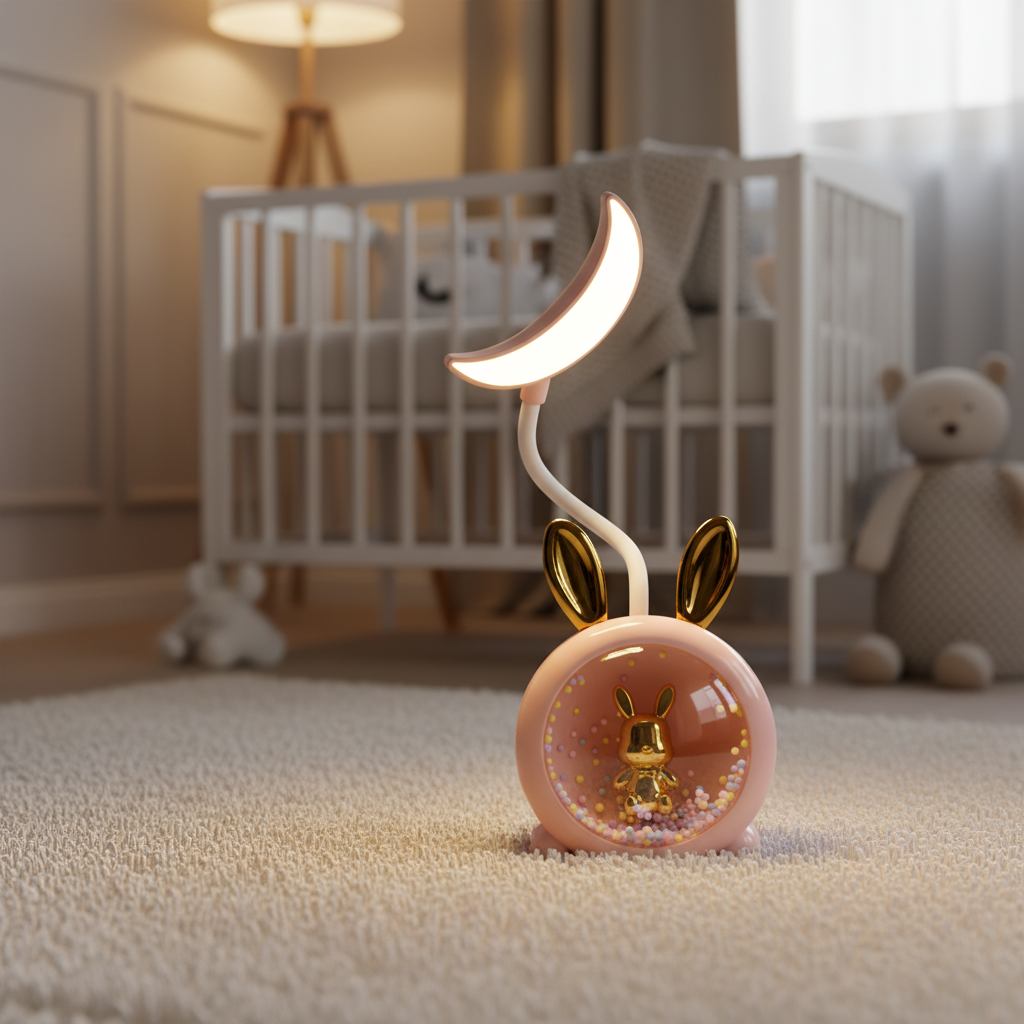 Golden Bunny Globe LED Night Lamp