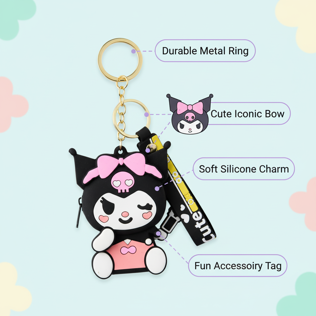 Kuromi Character Silicone Coin Pouch