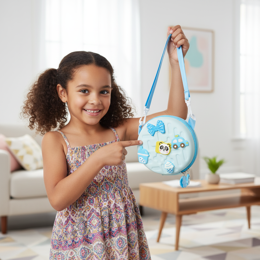 Round Kids Crossbody Charm Purse