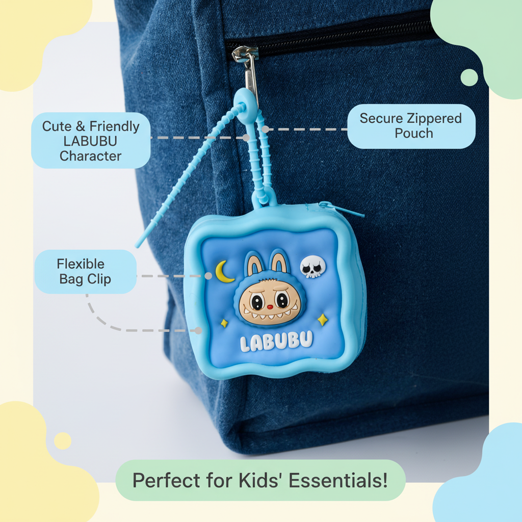 Labubu Silicone Square Coin Pouch