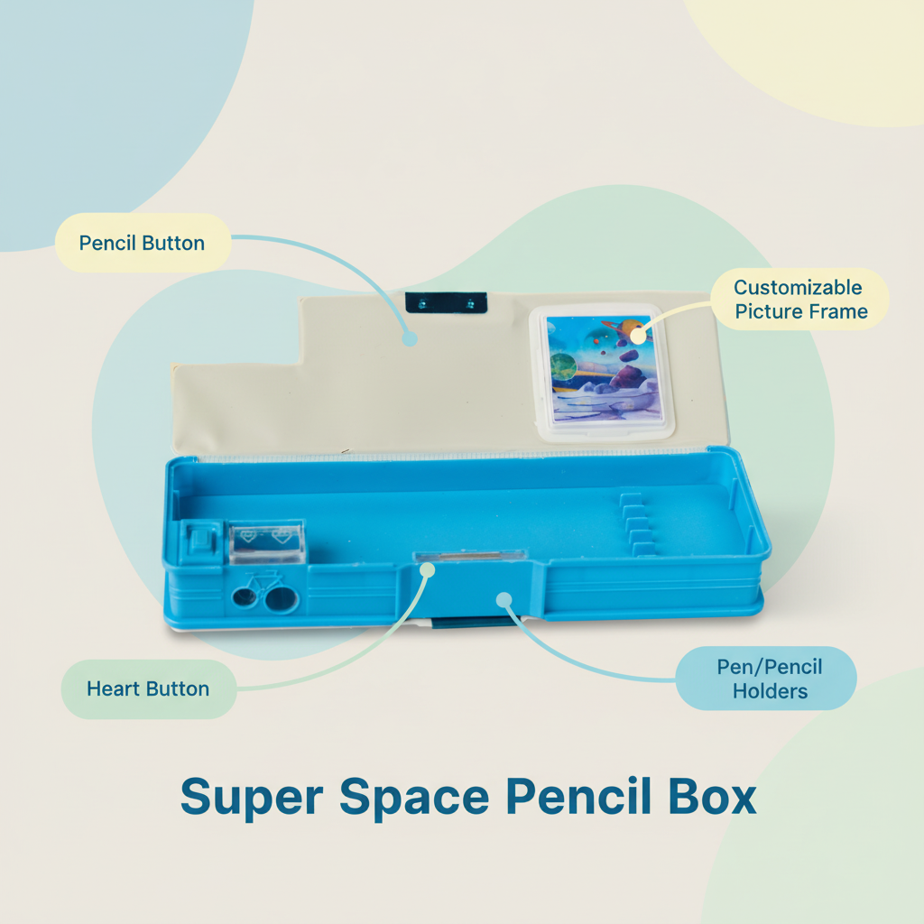 Space Kid Utility Pencil Box with Calculator