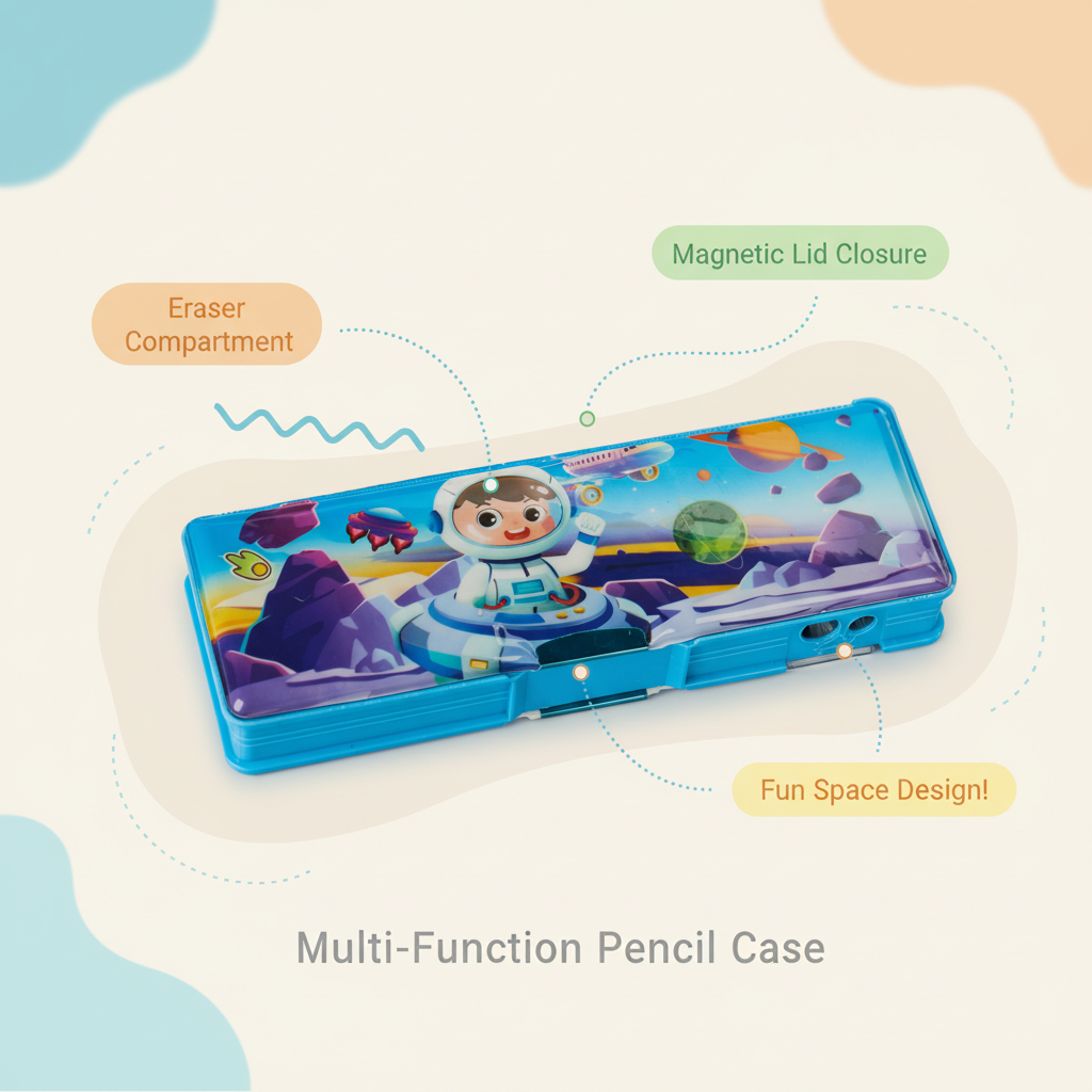 Space Kid Utility Pencil Box with Calculator