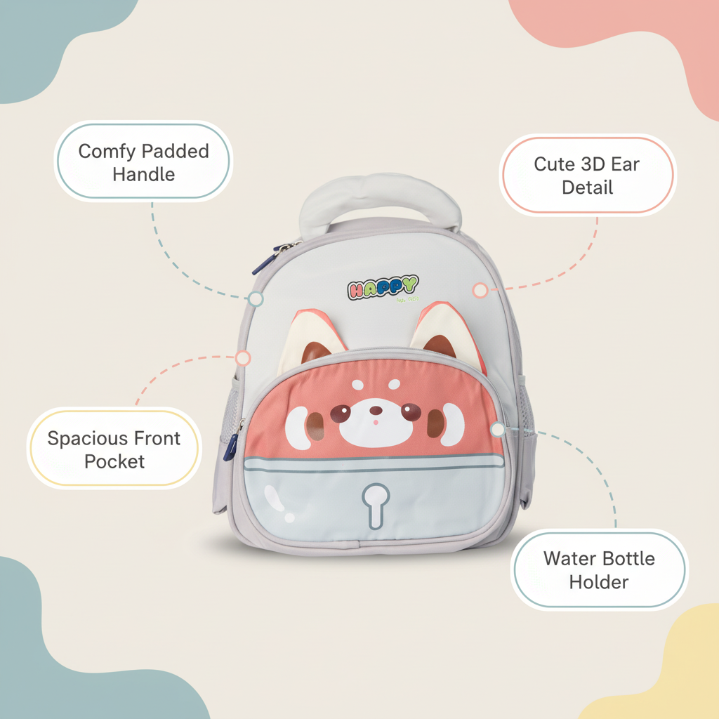 Lavender Happy Kitty Toddler Backpack