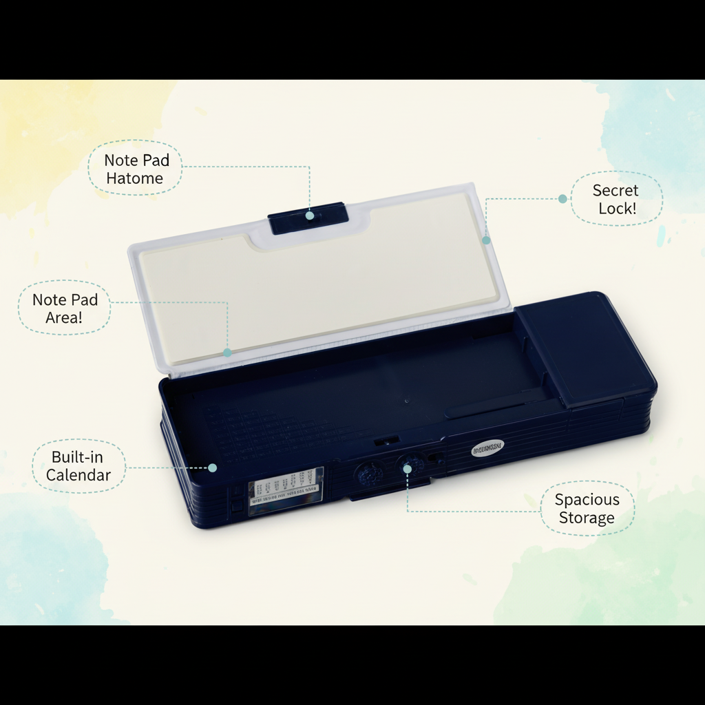 Smiley Dino Garden Lock Pencil Box