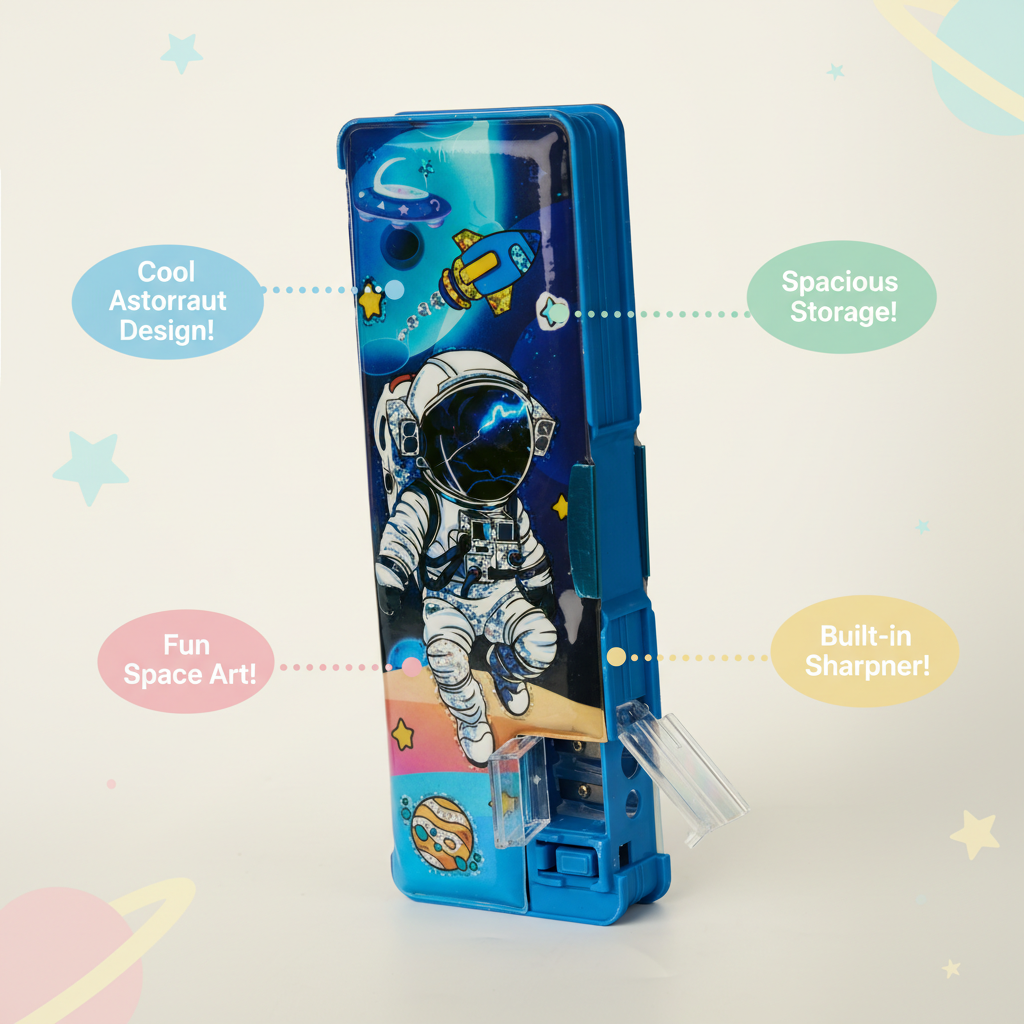 Cosmic Adventure Rocket Lock Pencil Box