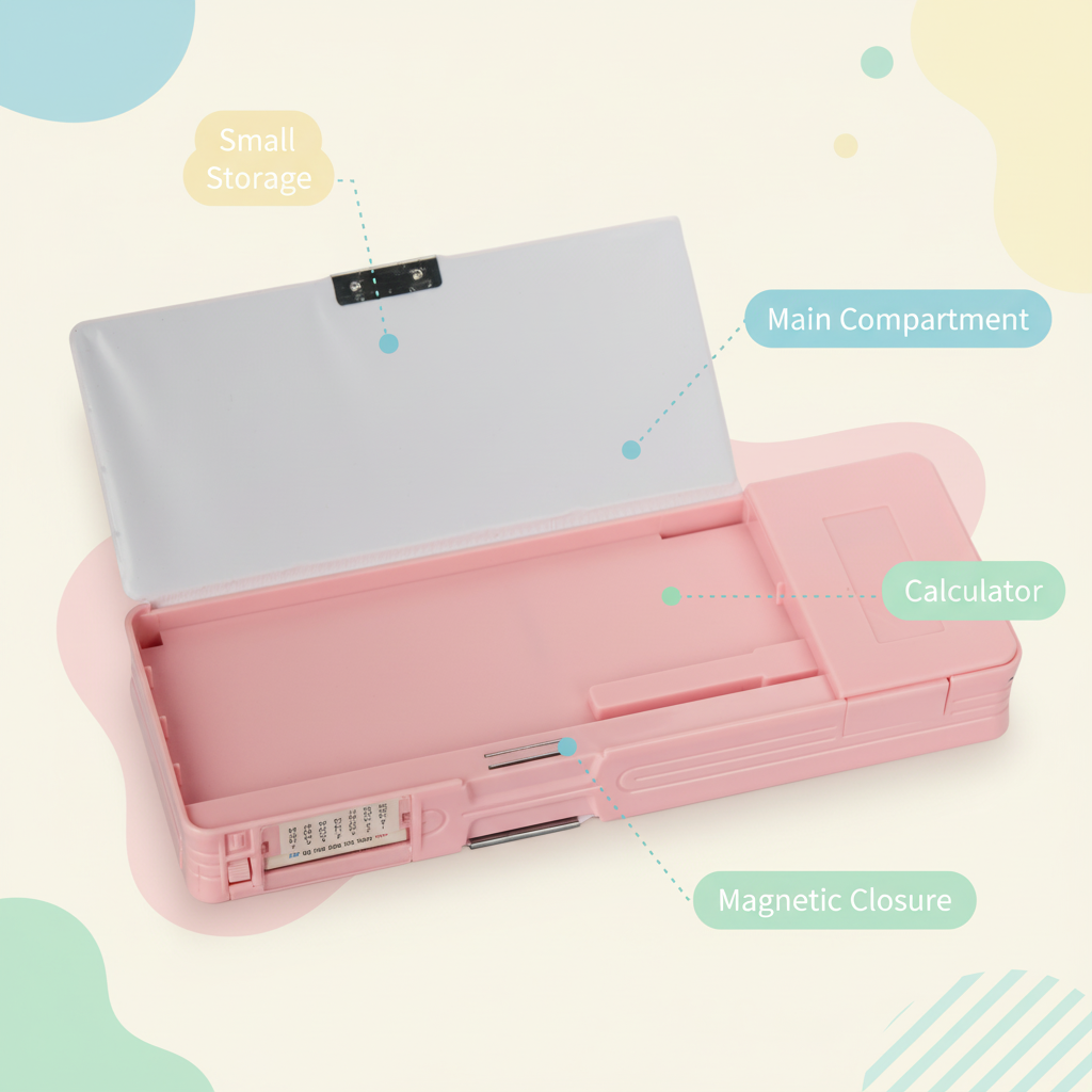 Cheerful Cat Study Lock Pencil Box