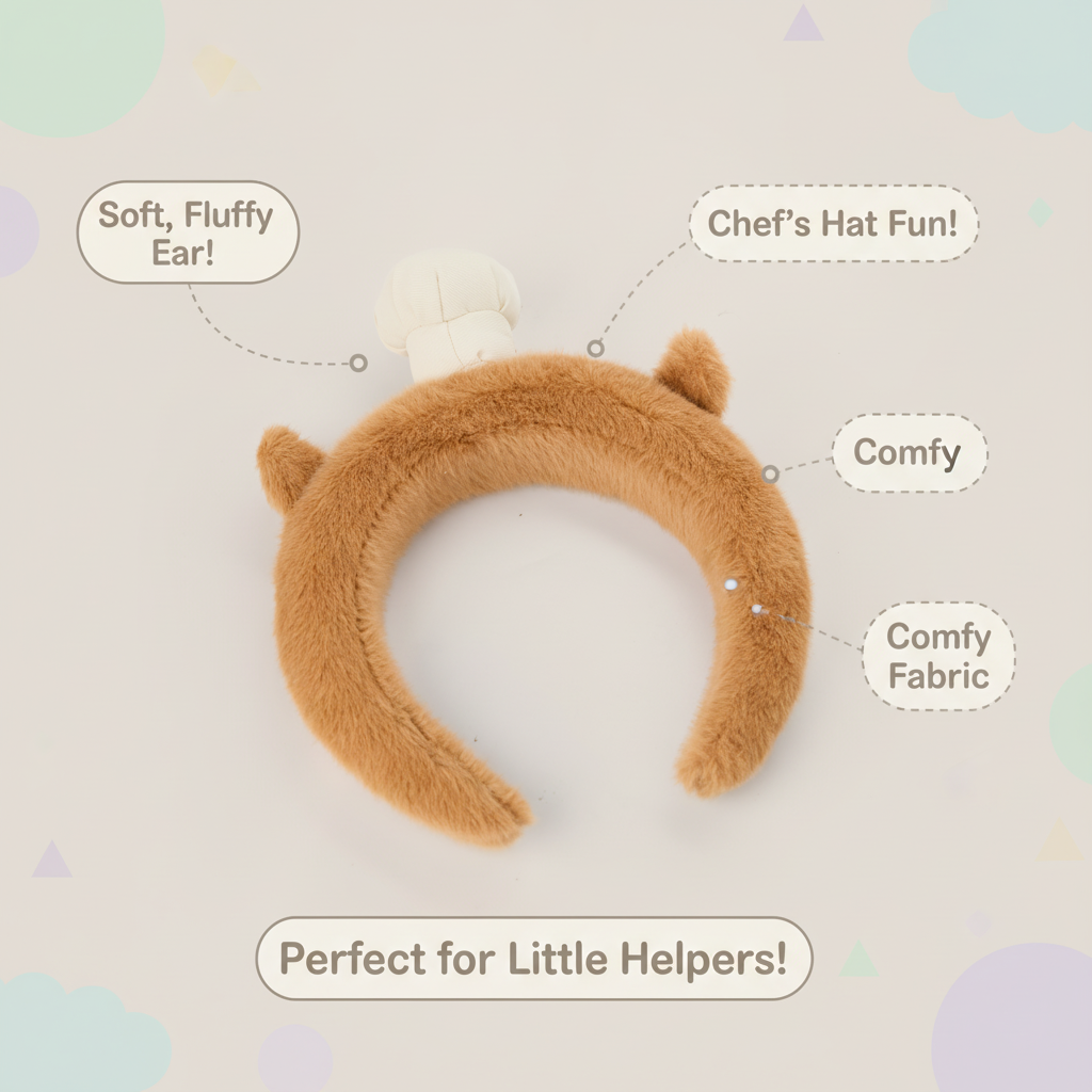 Plush Bear Chef Headband