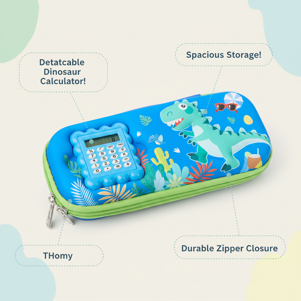 Ocean Princess Smart Pencil Case with Calculator