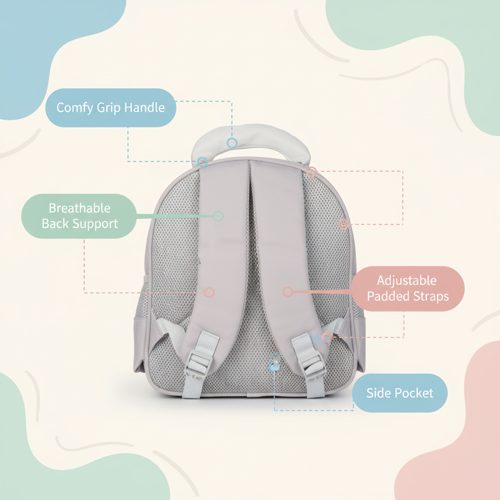 Lavender Happy Kitty Toddler Backpack