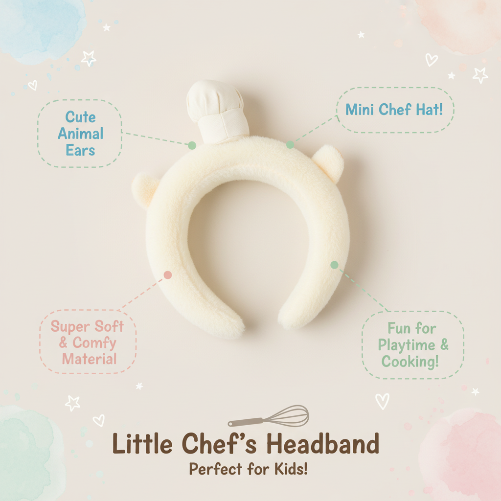 Plush Bear Chef Headband