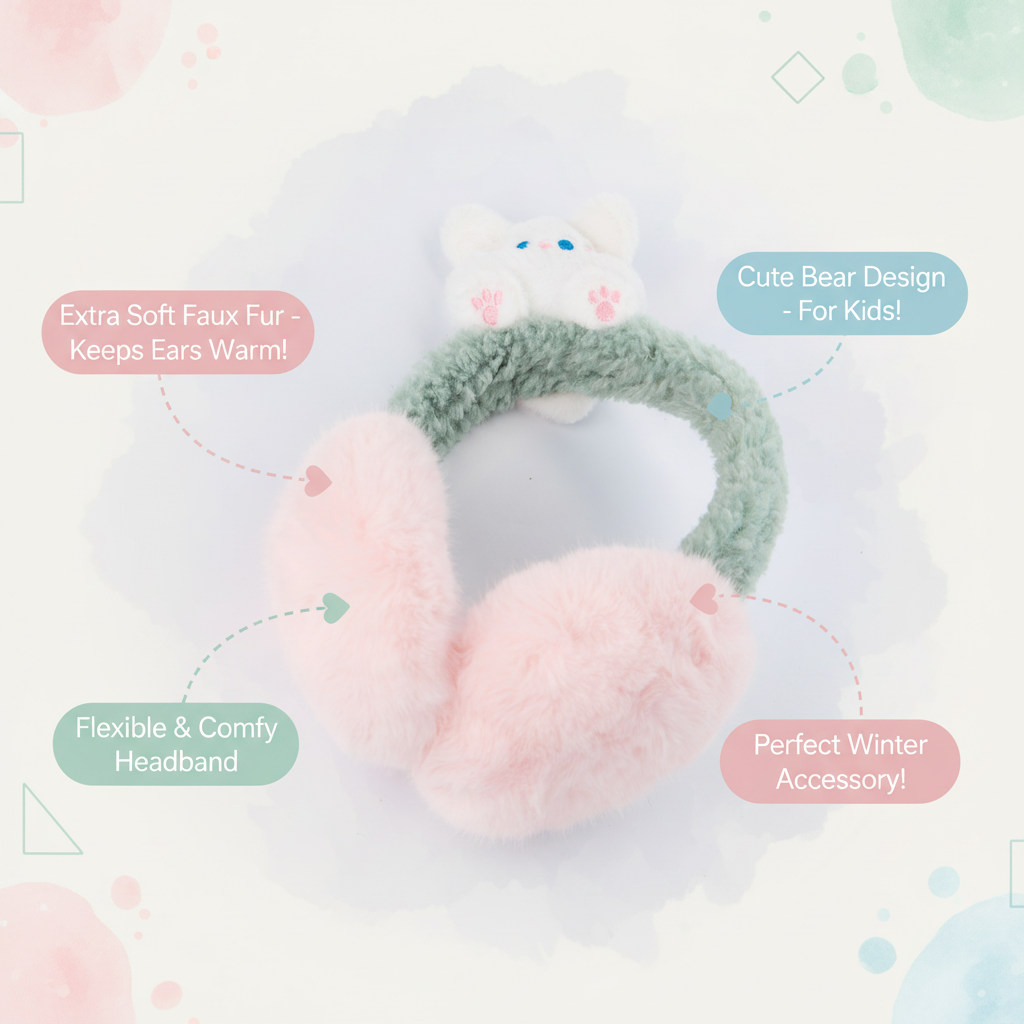 Plush Bear-Themed Winter Earmuffs