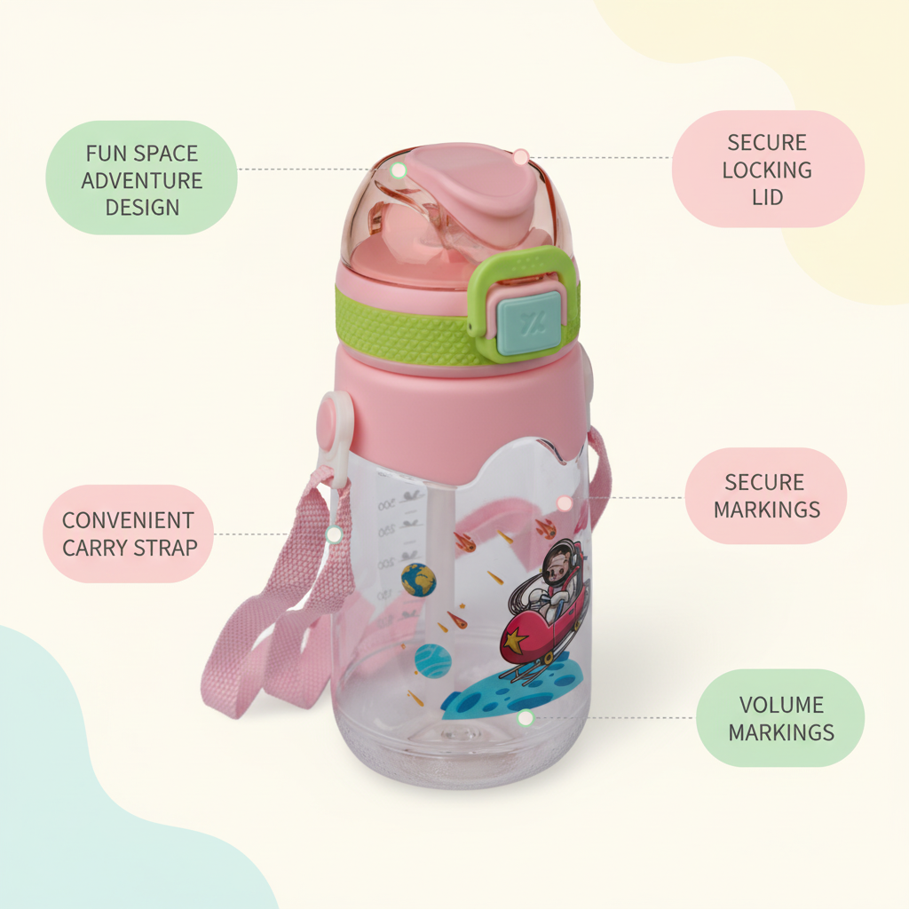 Astro Explorer Kids Straw Bottle