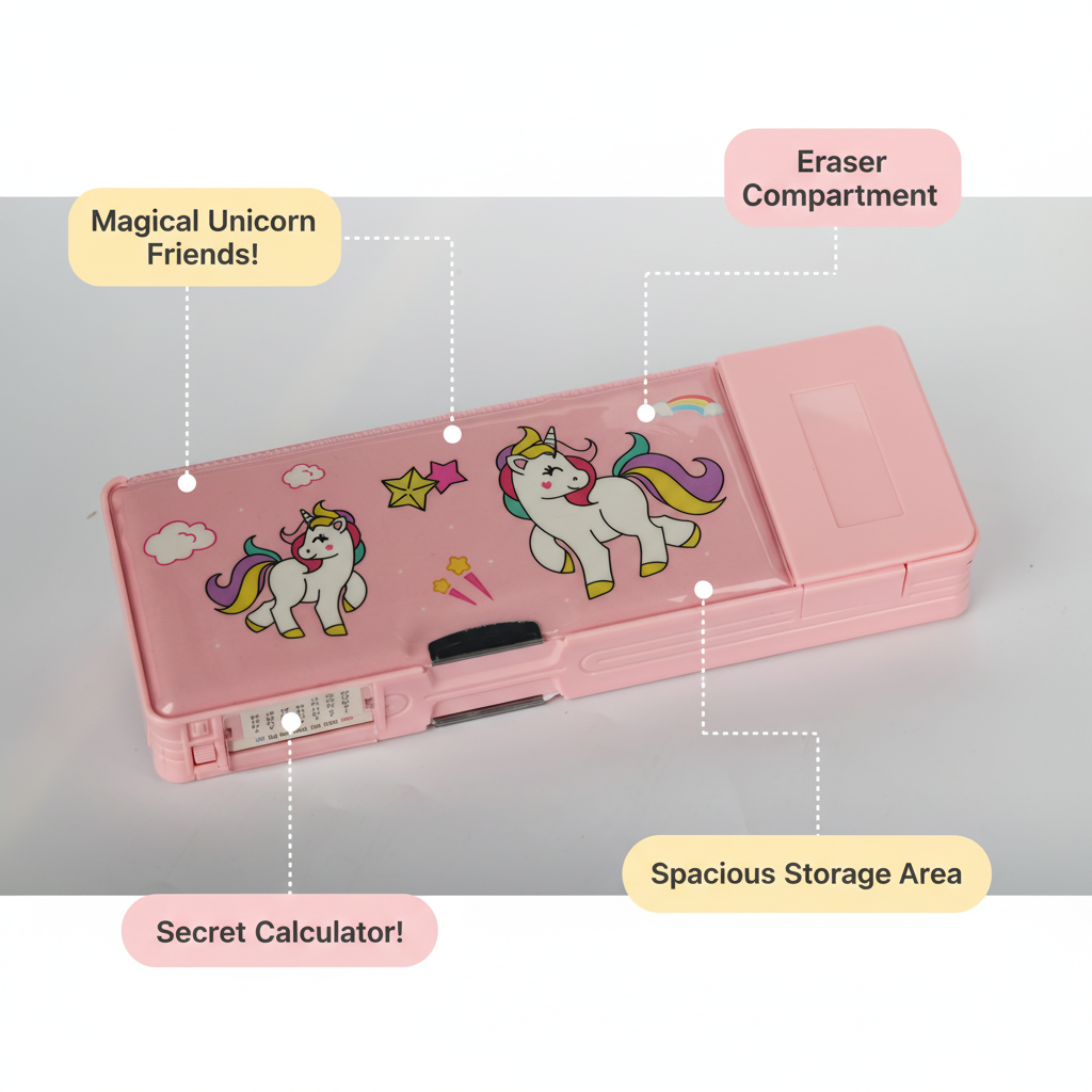 Cheerful Cat Study Lock Pencil Box