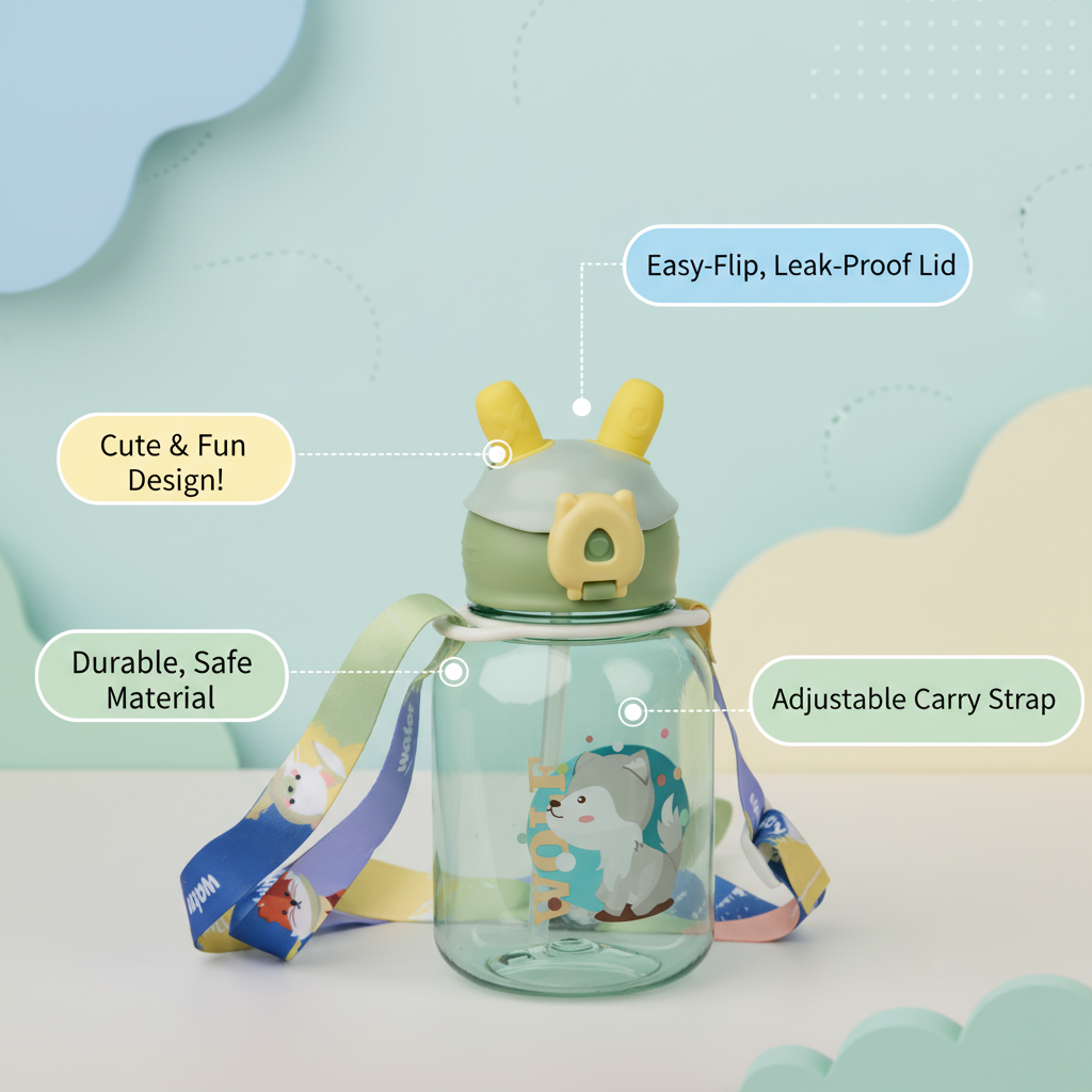 Frosty Wolf Adventure Kids Bottle