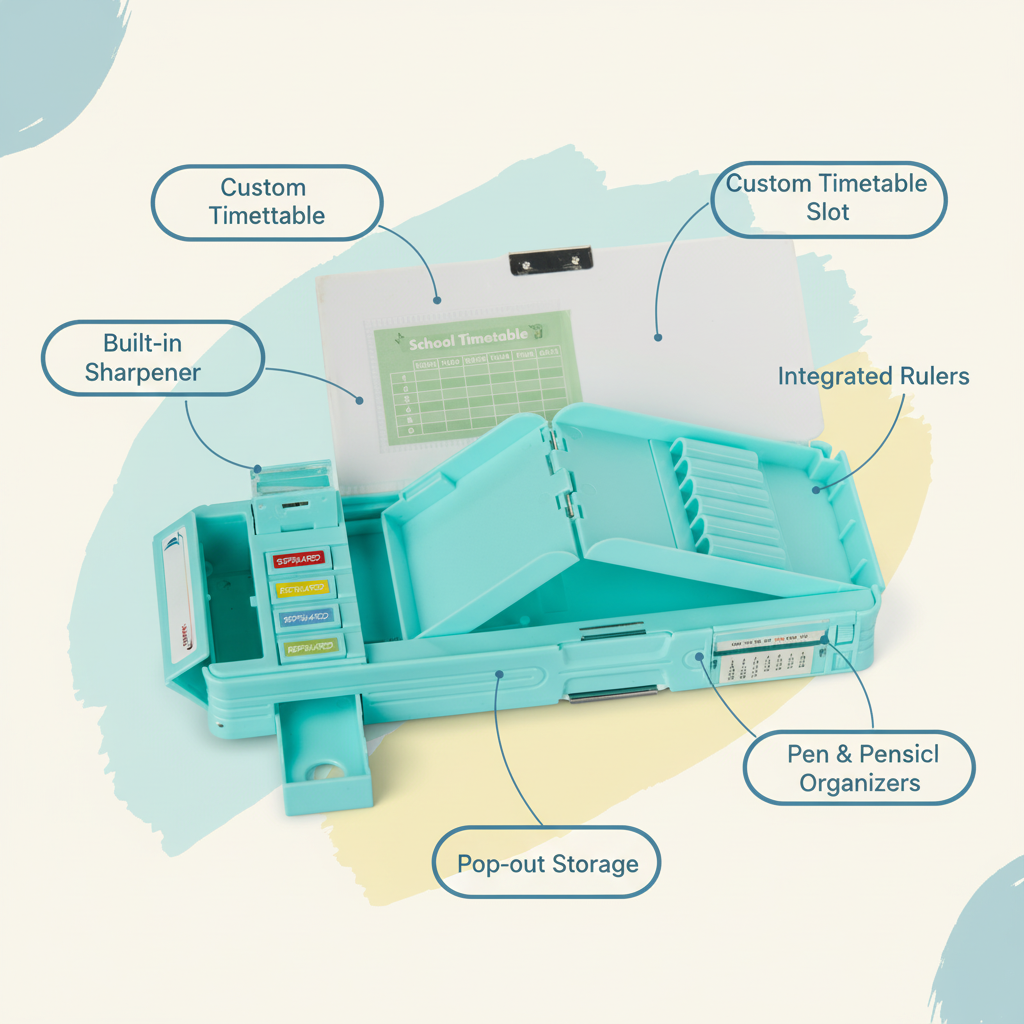 Smiley Dino Garden Lock Pencil Box
