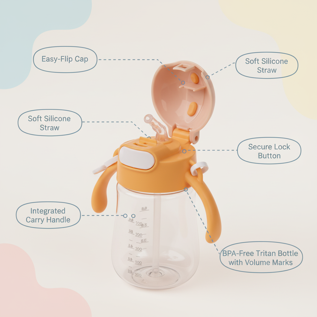 Dino Party Grip Straw Bottle