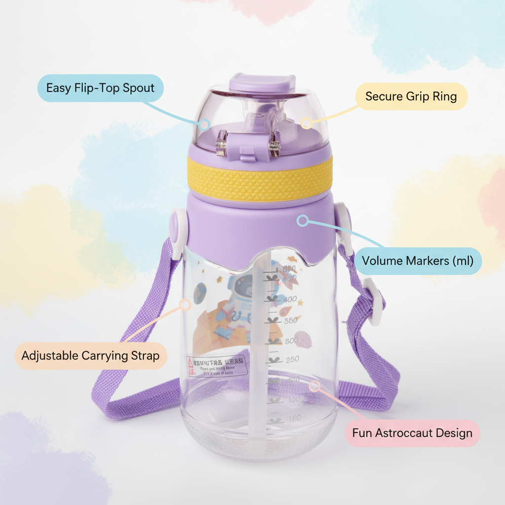 Astro Explorer Kids Straw Bottle