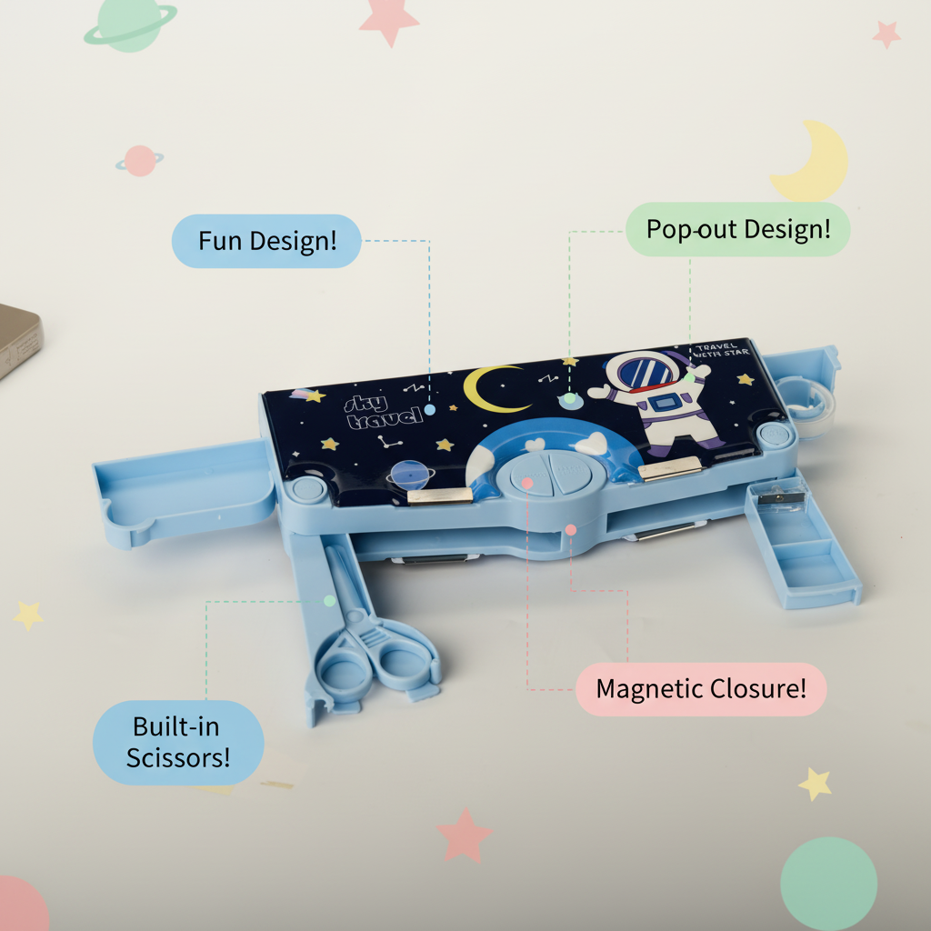 Space Mission Astronaut Lock Pencil Box