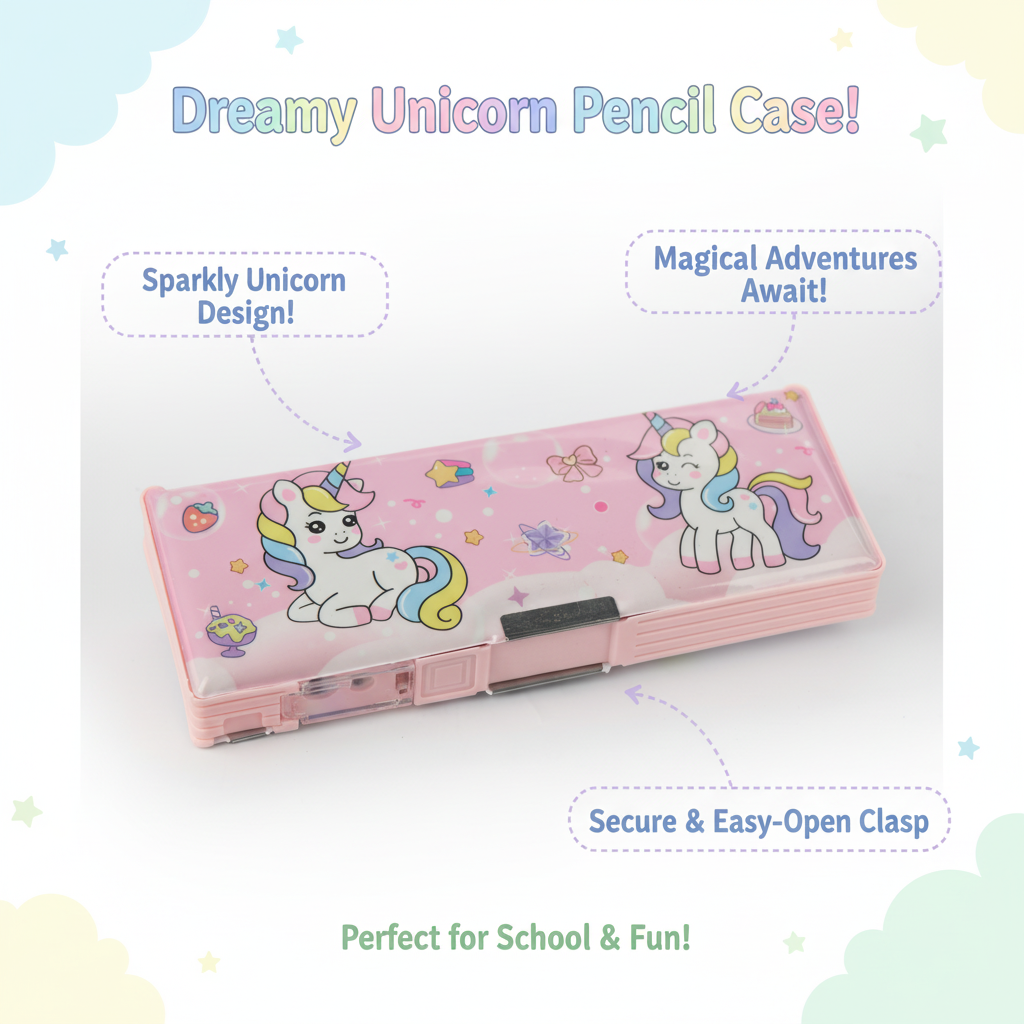 Magic Unicorn Lock Pencil Box