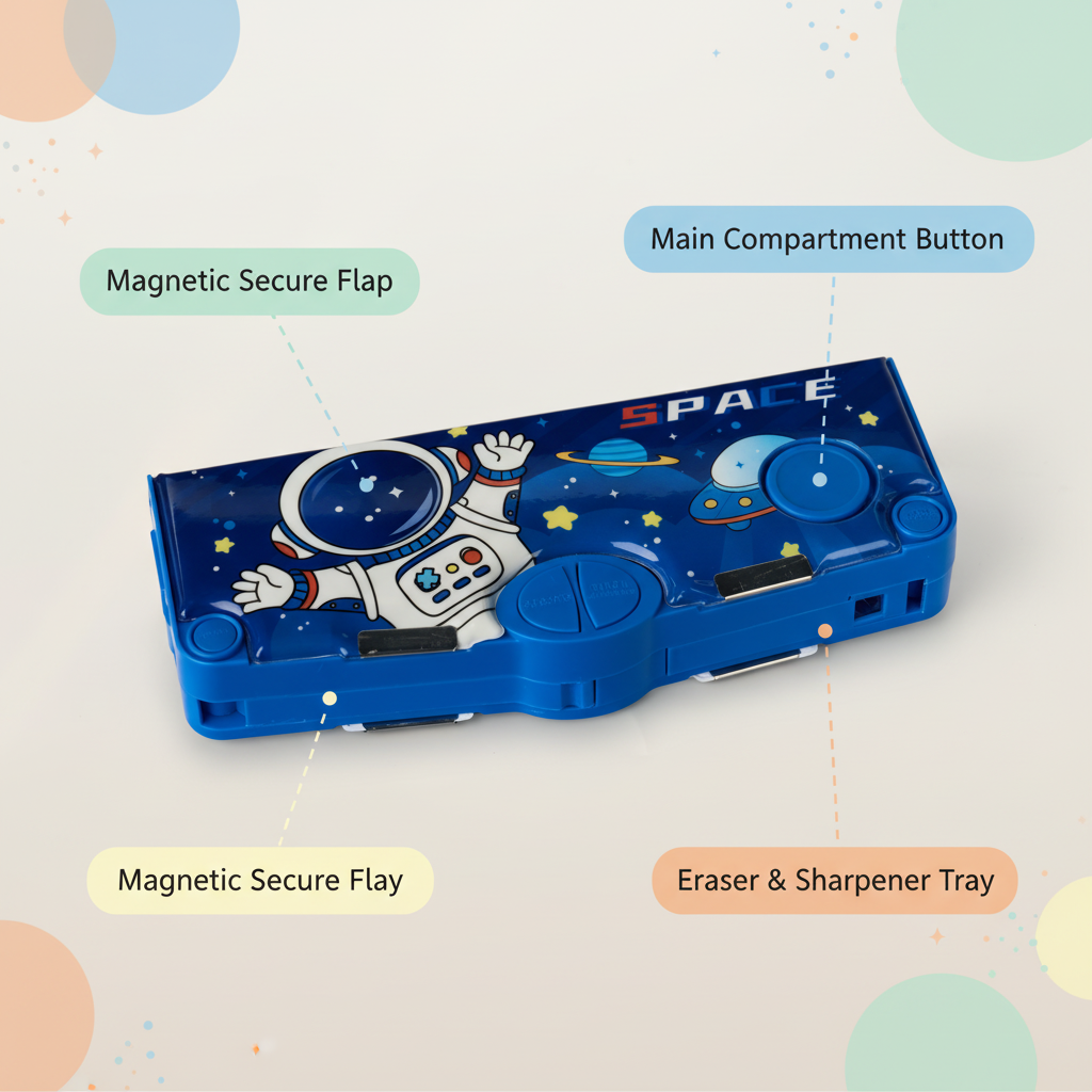 Space Mission Astronaut Lock Pencil Box