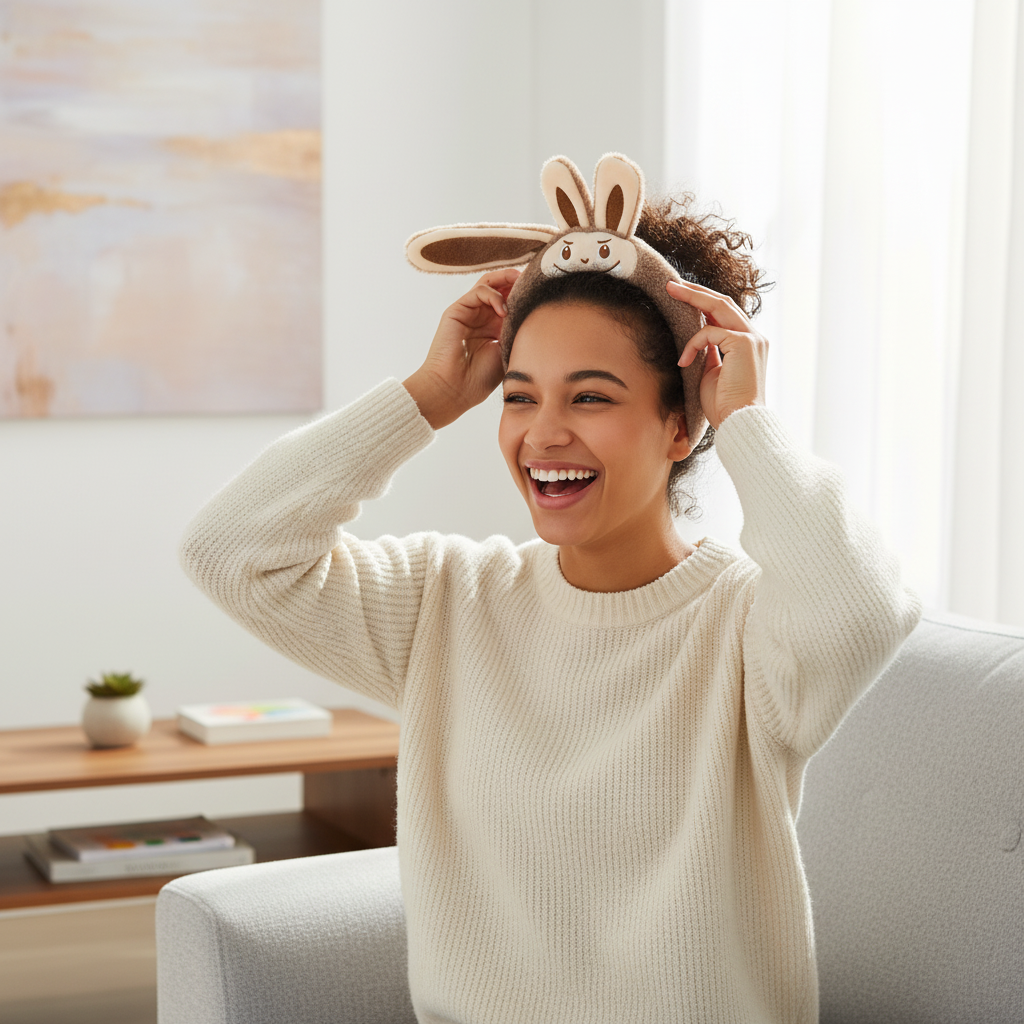 Plush Bunny-Ear Headband
