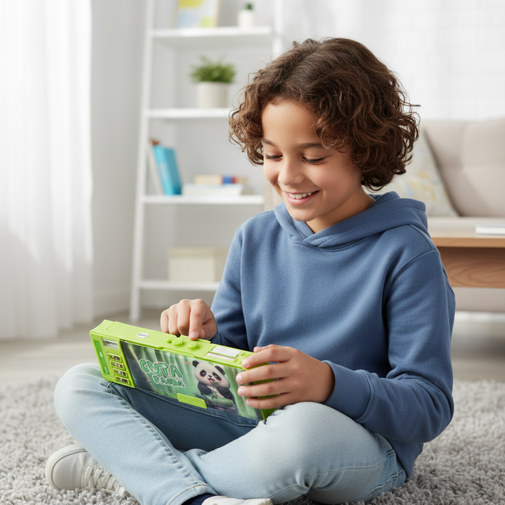 Smiley Dino Garden Lock Pencil Box