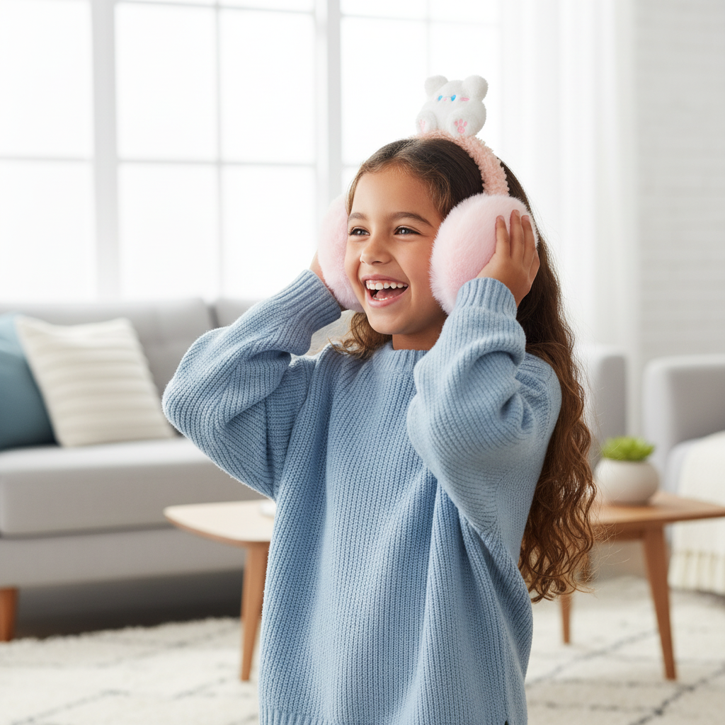 Plush Bear-Themed Winter Earmuffs