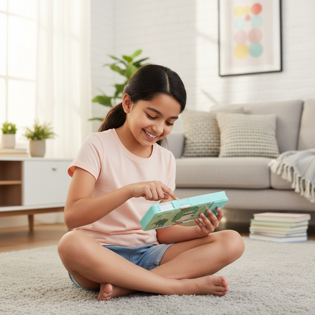 Smiley Dino Garden Lock Pencil Box