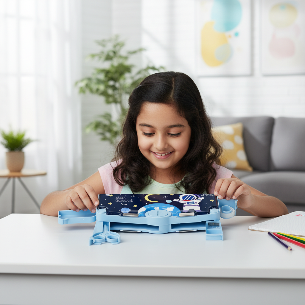 Space Mission Astronaut Lock Pencil Box