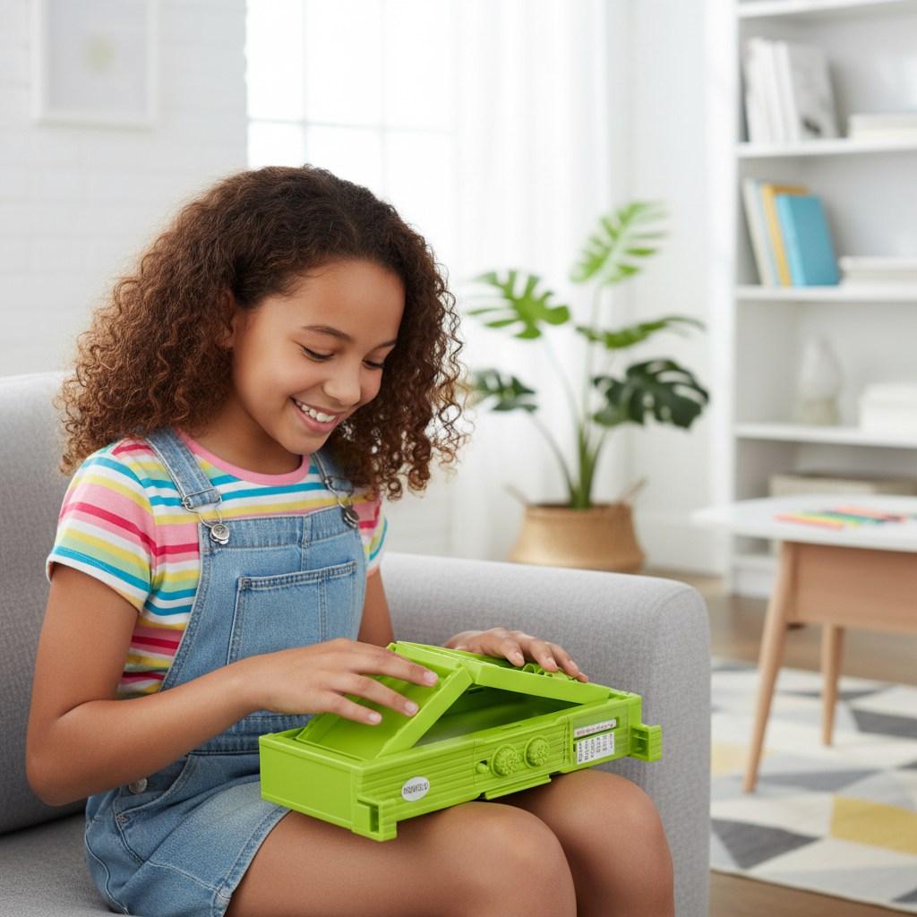 Smiley Dino Garden Lock Pencil Box