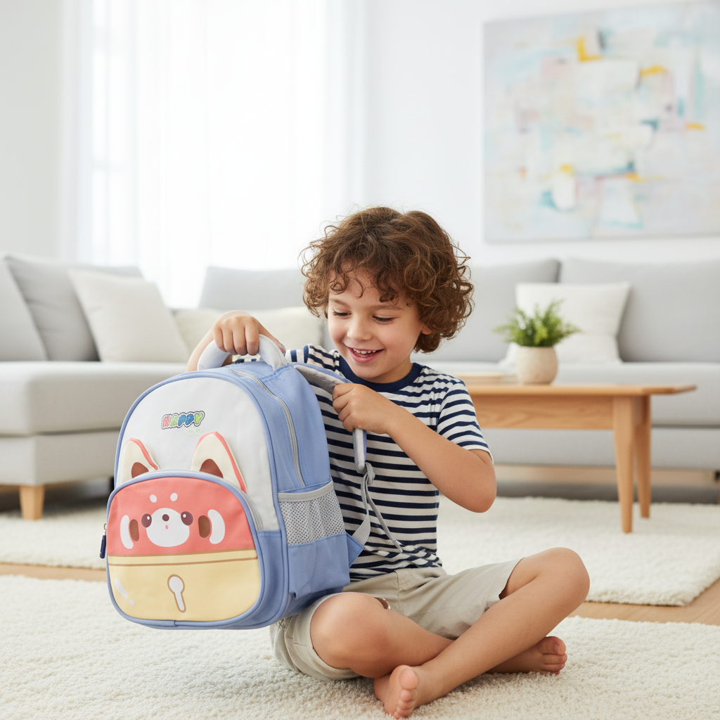 Lavender Happy Kitty Toddler Backpack