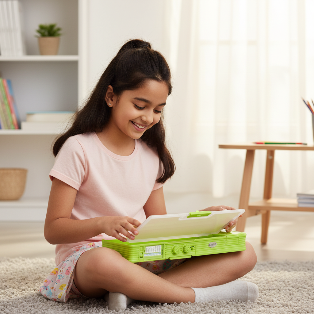 Smiley Dino Garden Lock Pencil Box