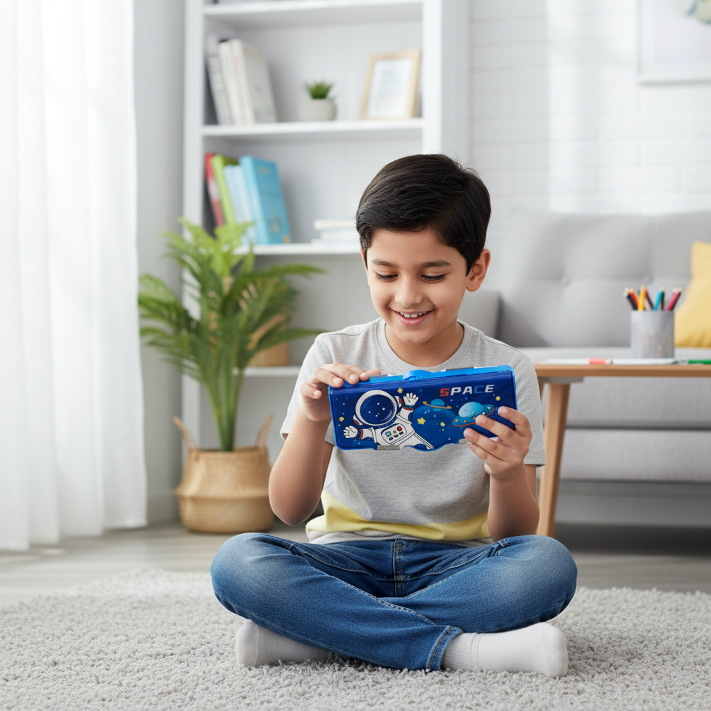 Space Mission Astronaut Lock Pencil Box