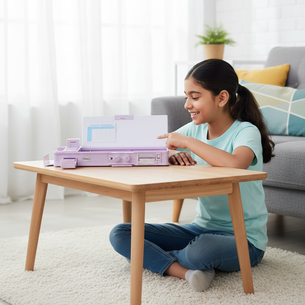 Cheerful Cat Study Lock Pencil Box
