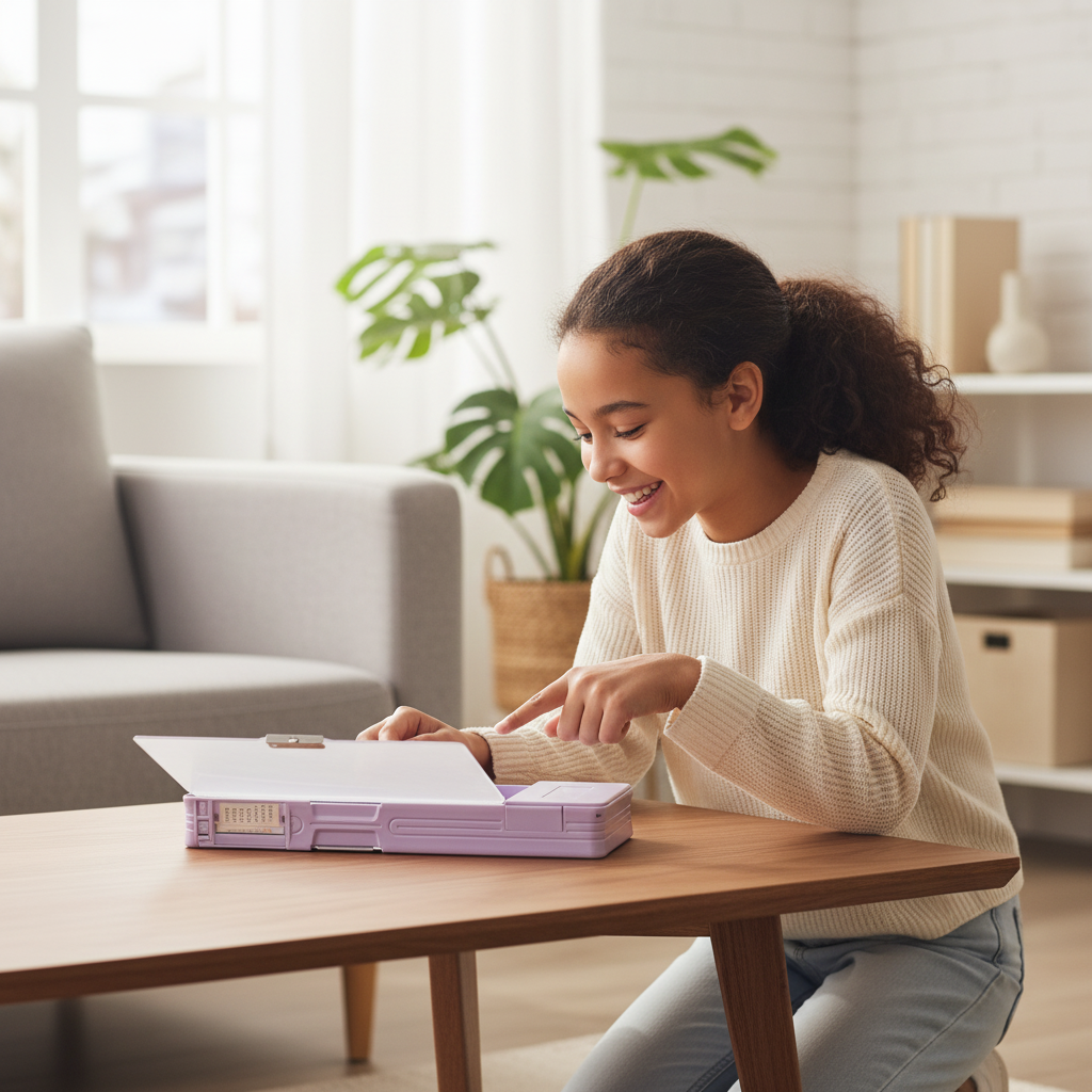 Cheerful Cat Study Lock Pencil Box