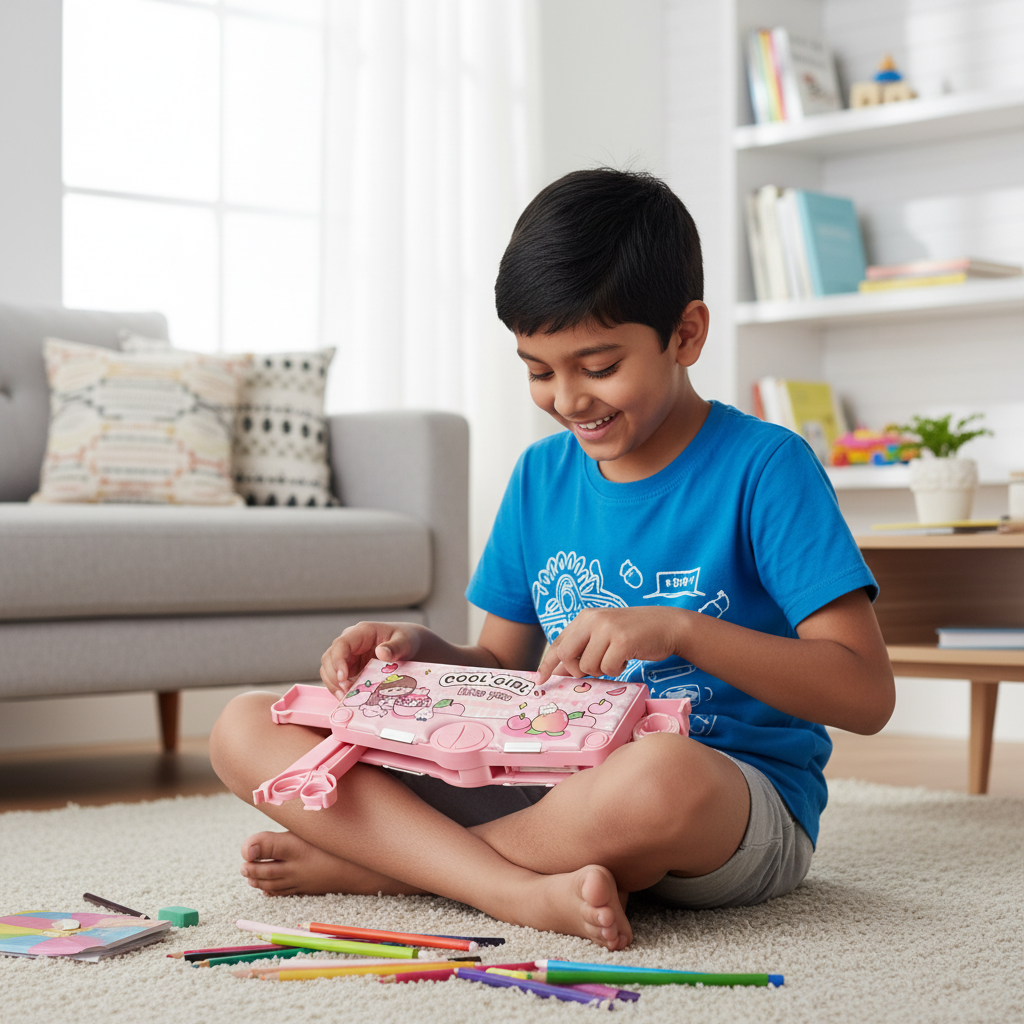 Space Mission Astronaut Lock Pencil Box