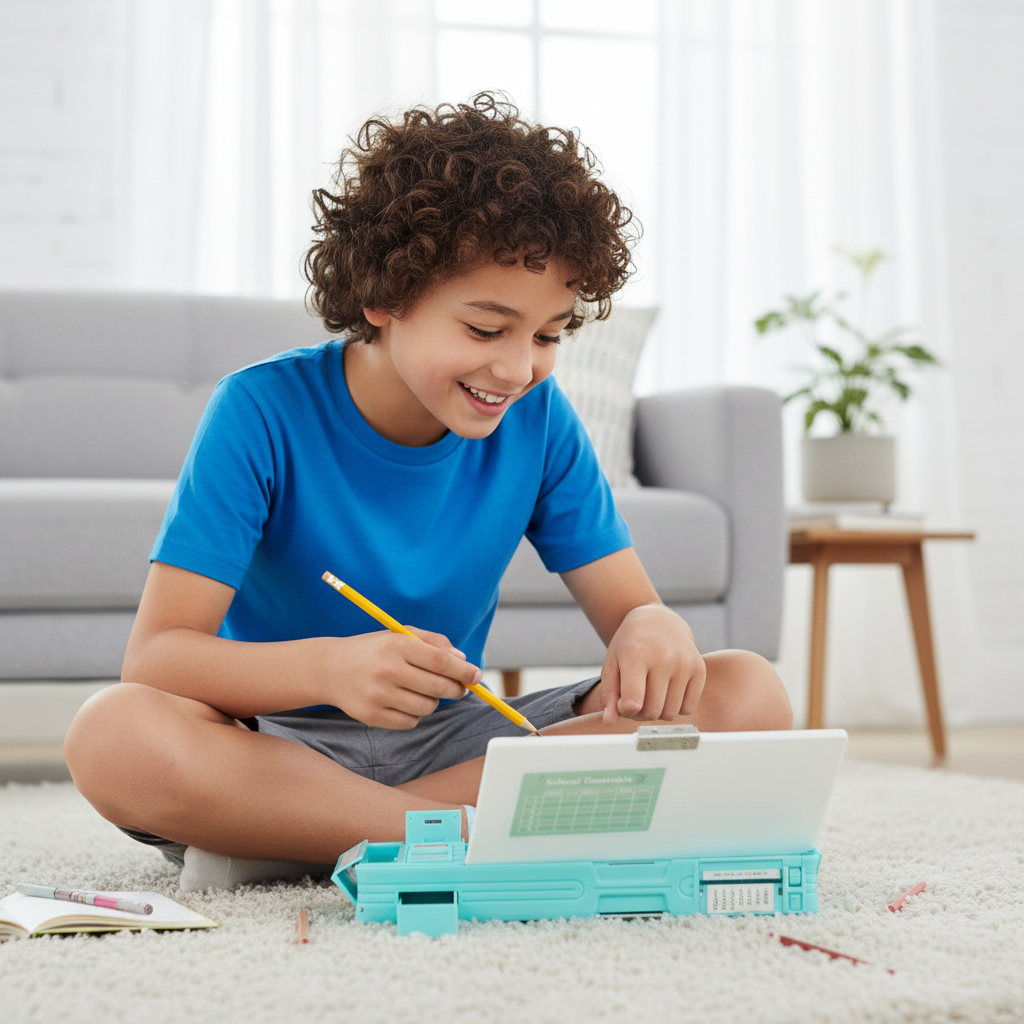 Smiley Dino Garden Lock Pencil Box