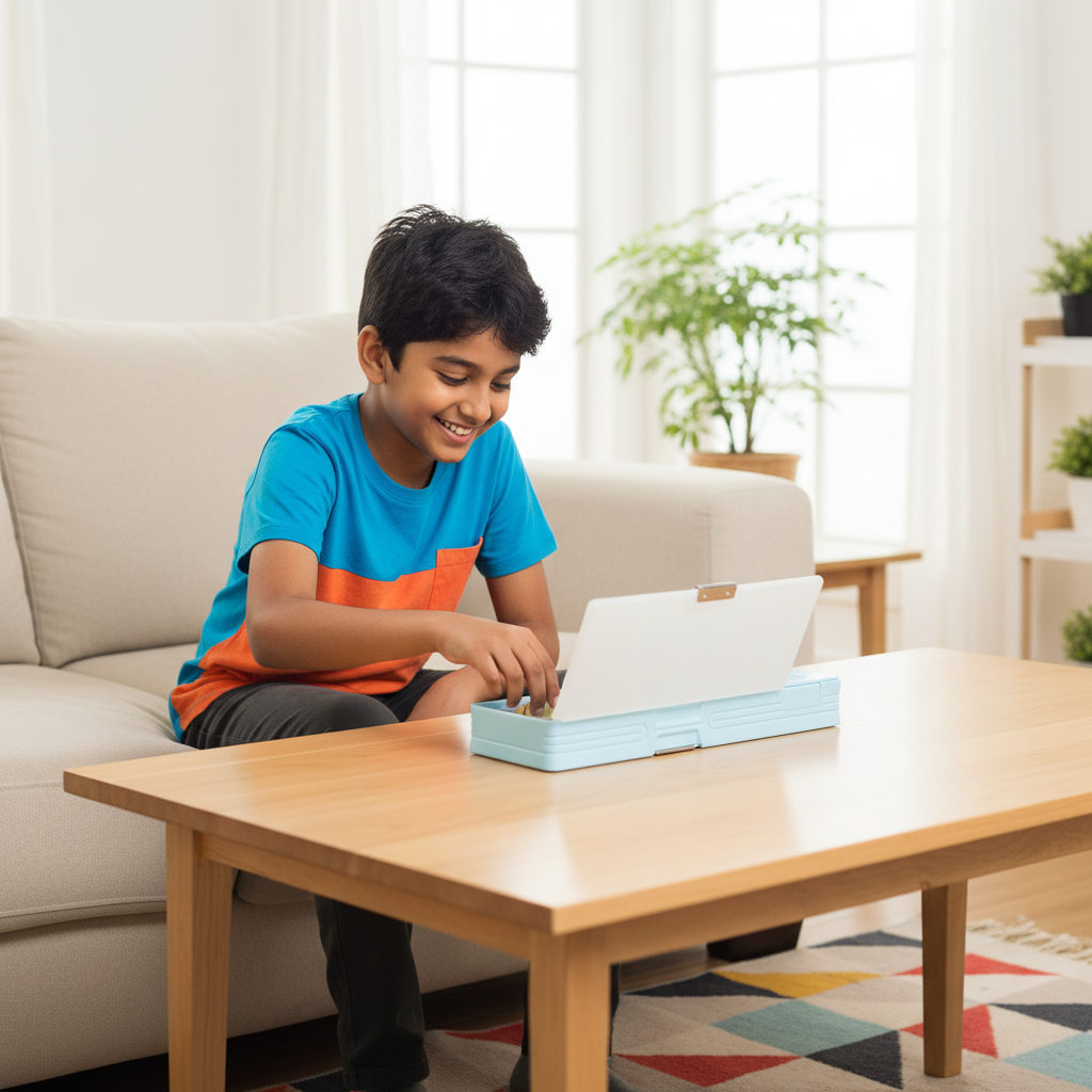 Cheerful Cat Study Lock Pencil Box