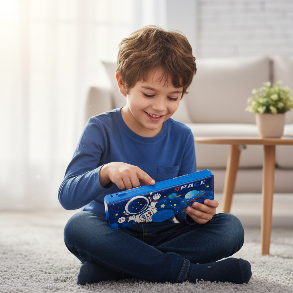 Space Mission Astronaut Lock Pencil Box