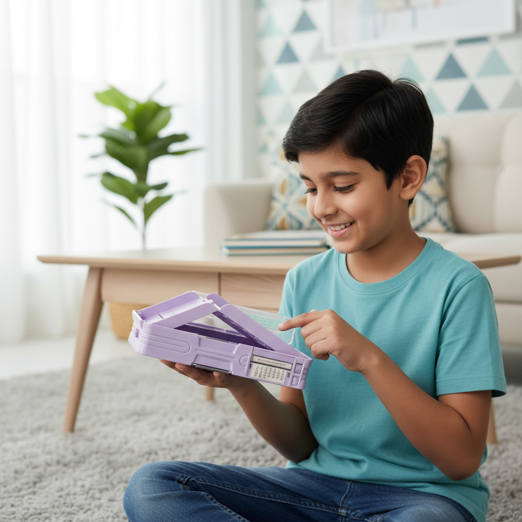 Cheerful Cat Study Lock Pencil Box