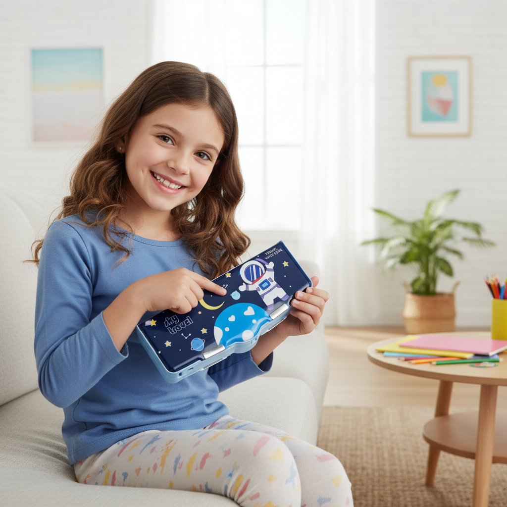 Space Mission Astronaut Lock Pencil Box