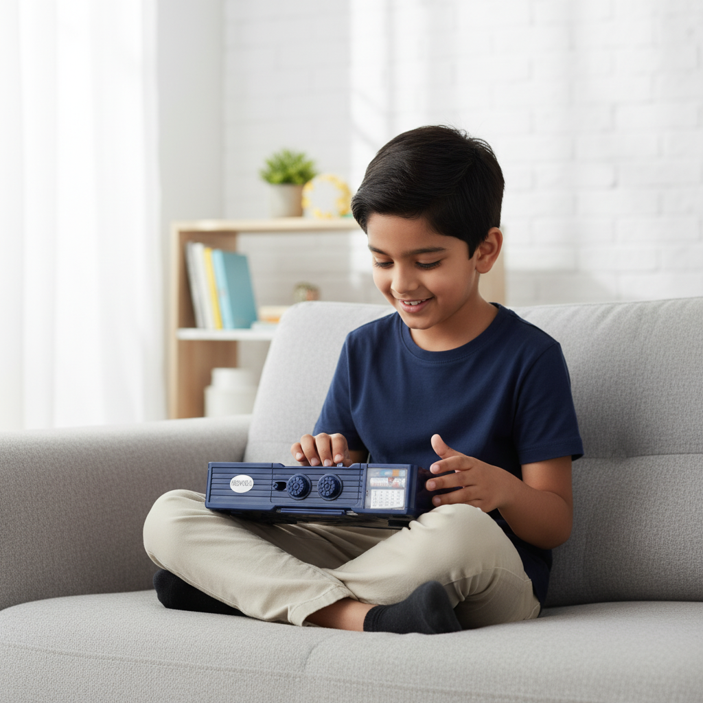 Smiley Dino Garden Lock Pencil Box