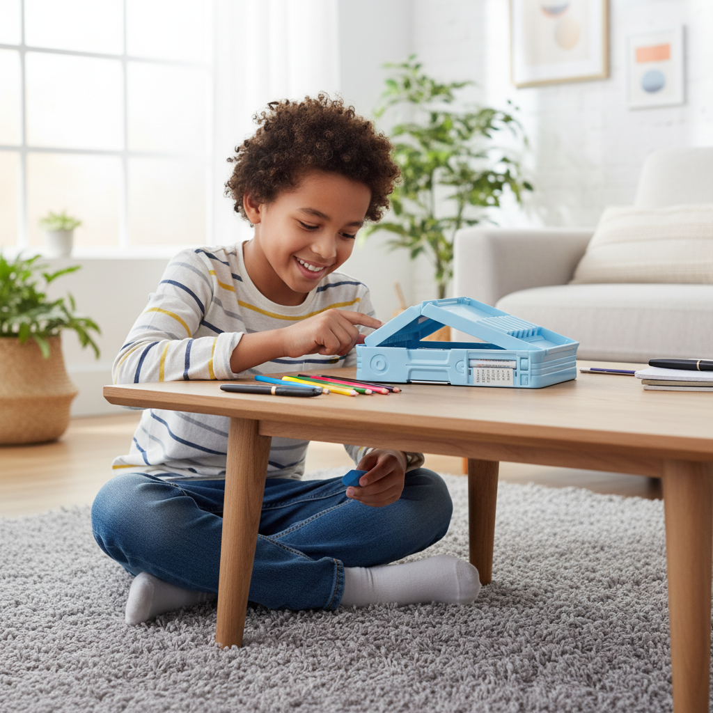 Cheerful Cat Study Lock Pencil Box