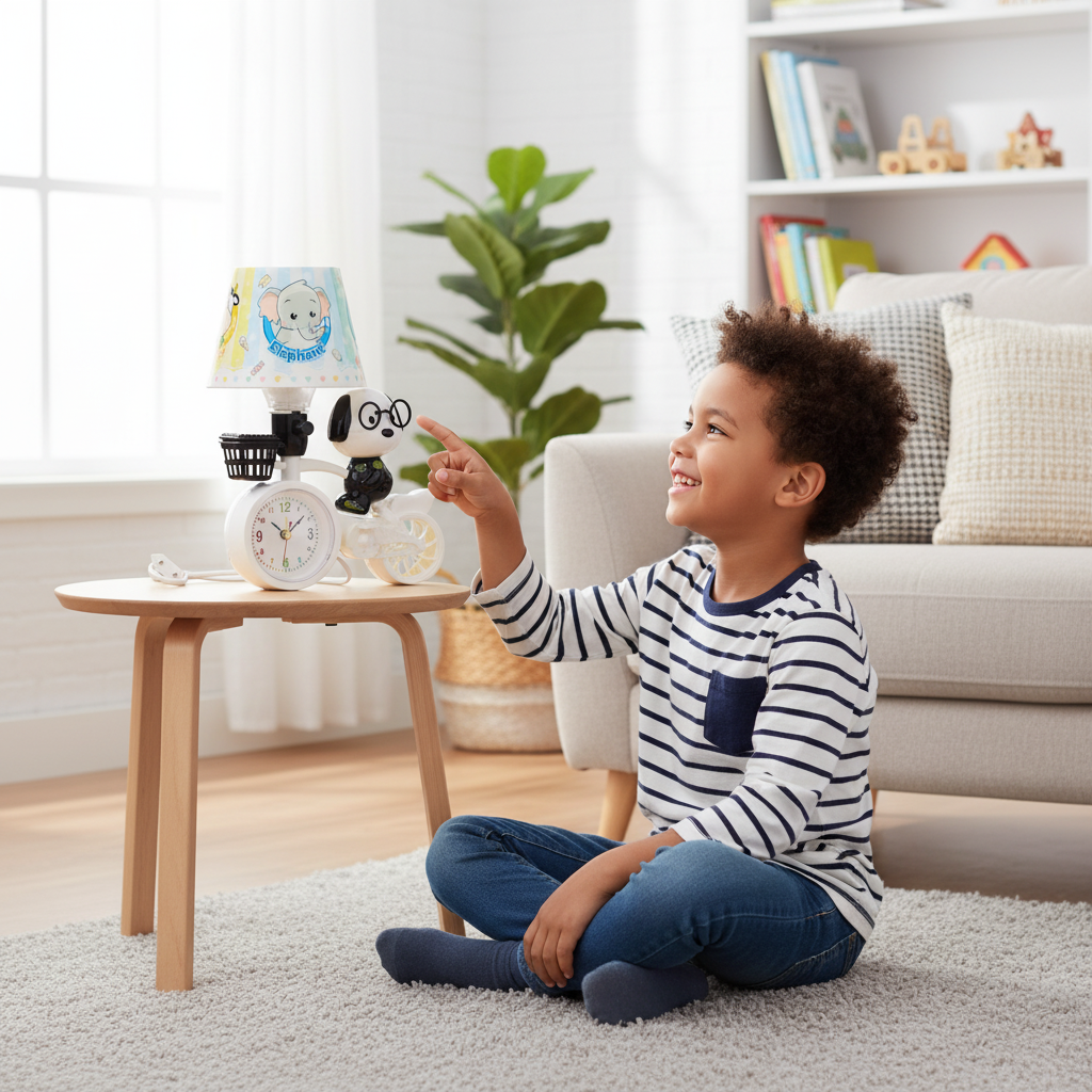 Bear Bicycle Lamp & Clock Combo