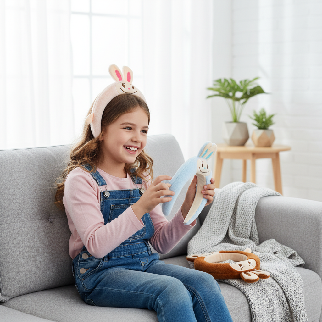 Plush Bunny-Ear Headband