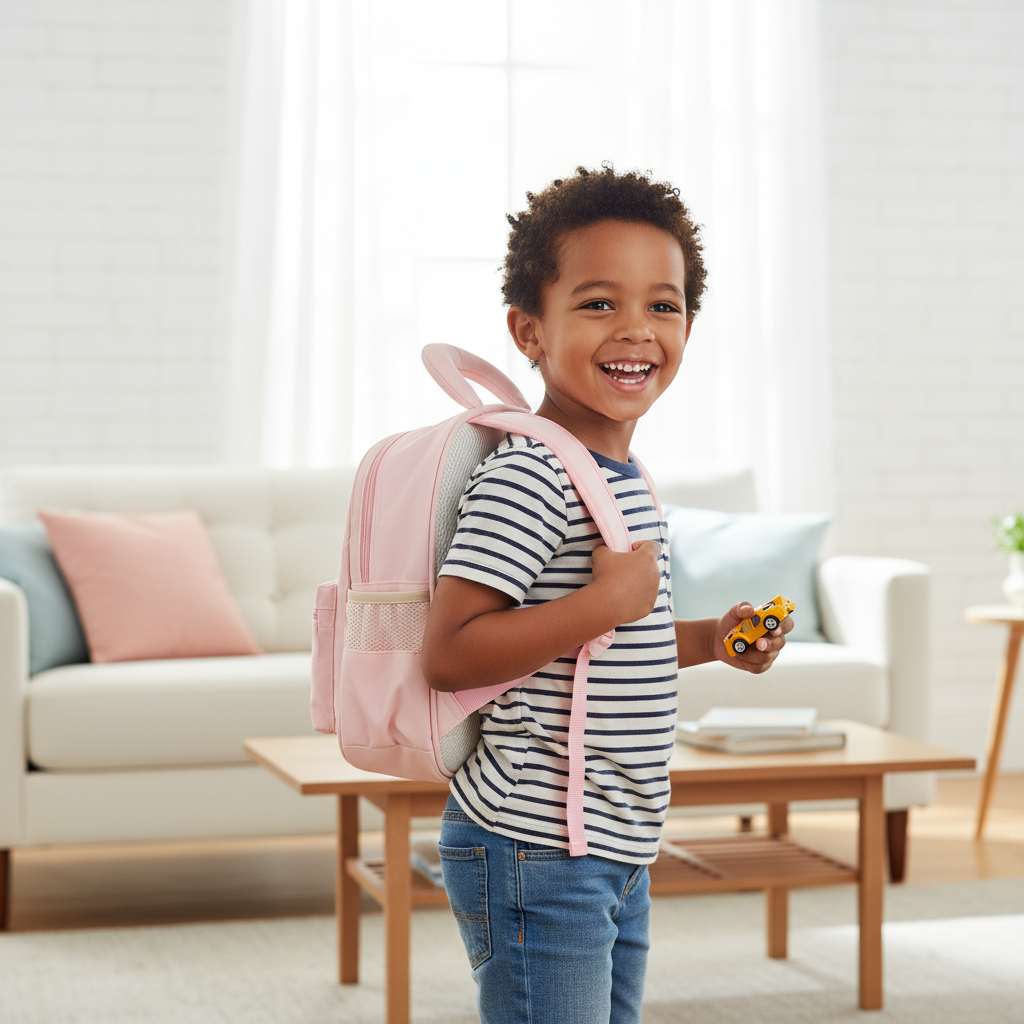 Forest Green Car Explorer Toddler Backpack