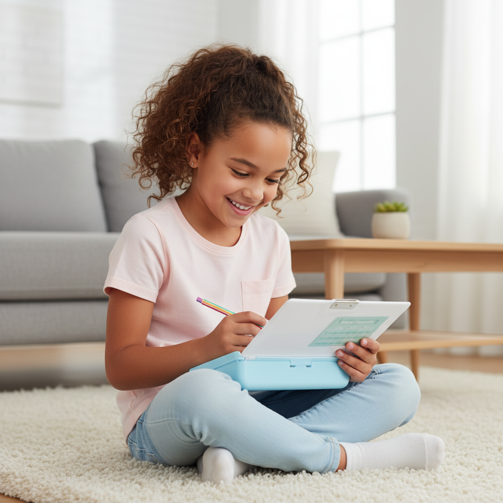Cheerful Cat Study Lock Pencil Box